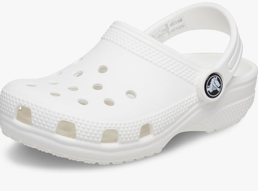 Crocs Unisex-Child Classic Clogs, White, 5 Big Kid